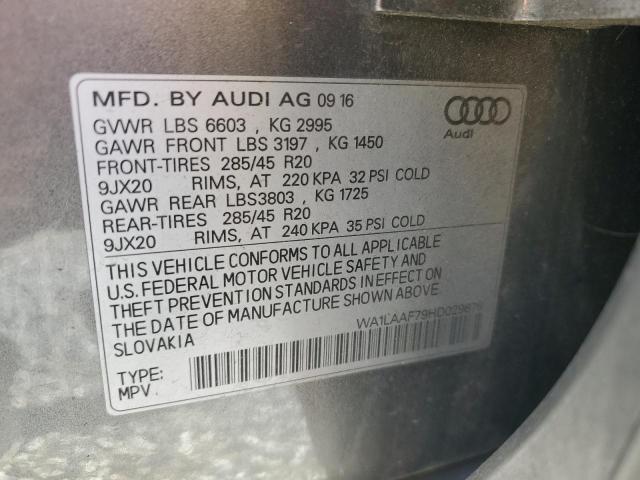 WA1LAAF79HD029676 | 2017 AUDI Q7 PREMIUM