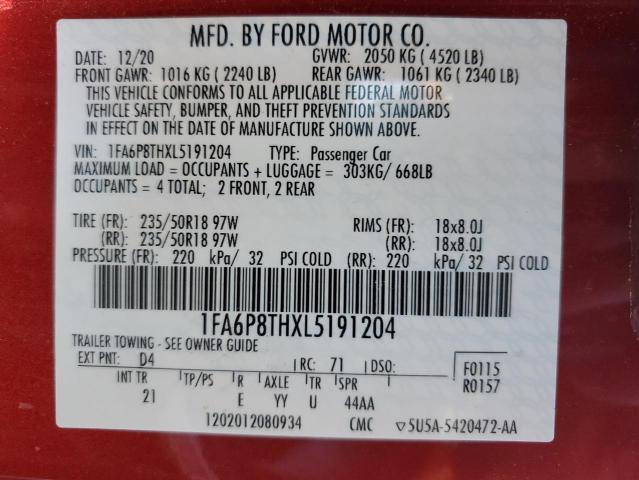 2020 FORD MUSTANG - 1FA6P8THXL5191204