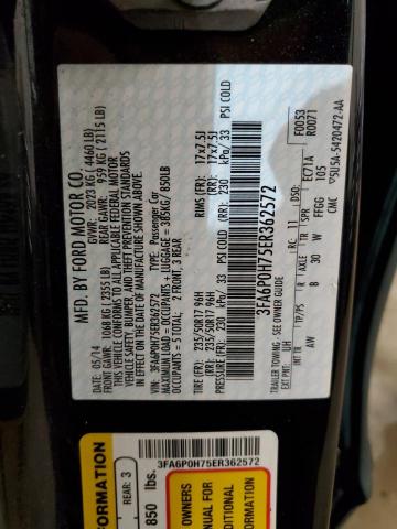3FA6P0H75ER362572 | 2014 FORD FUSION SE