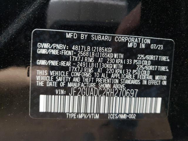 JF2GUADC2RH270697 | 2024 SUBARU CROSSTREK