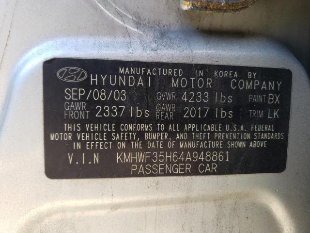 KMHWF35H64A948861 | 2004 Hyundai sonata gls