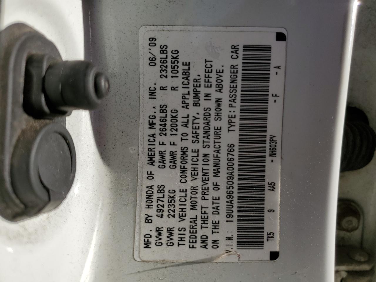 19UUA96509A006766 2009 Acura Tl