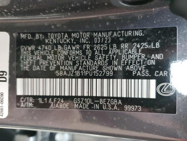 2023 Lexus Es 350 F-Sport Handling VIN: 58AJZ1B11PU152799 Lot: 79462723