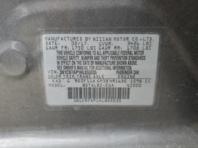 3N1CN7AP1HL855035 Nissan VERSA S