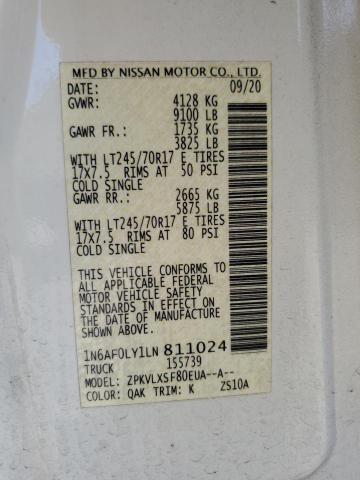 2020 NISSAN NV 2500 SV 1N6AF0LY1LN811024