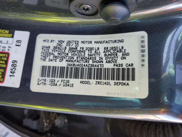 1NXBU4EE4AZ364470 | 2010 Toyota corolla base