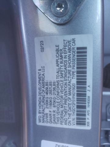 1HGCY2F51PA015620 | 2023 Honda accord hybrid sport