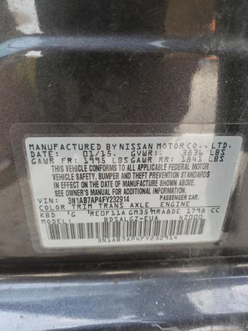 3N1AB7AP4FY232914 | 2015 NISSAN SENTRA S