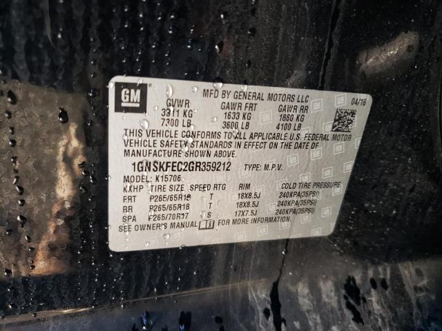 2016 CHEVROLET TAHOE SPEC 1GNSKFEC2GR359212