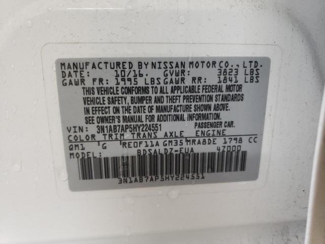 3N1AB7AP5HY224551 | 2017 NISSAN SENTRA