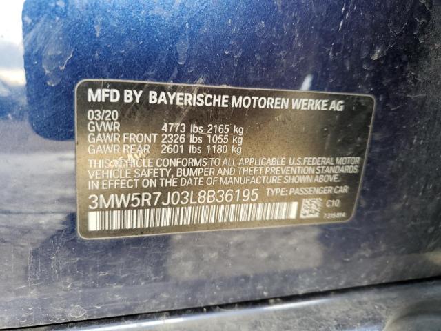 3MW5R7J03L8B36195 | 2020 BMW 330xi