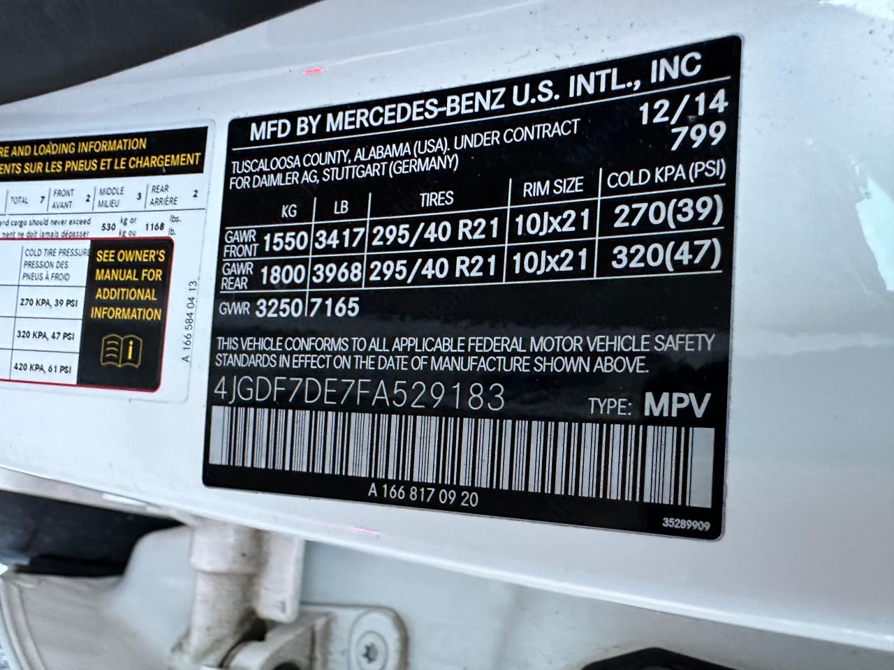 4JGDF7DE7FA529183 2015 Mercedes-Benz Gl 550 4Matic