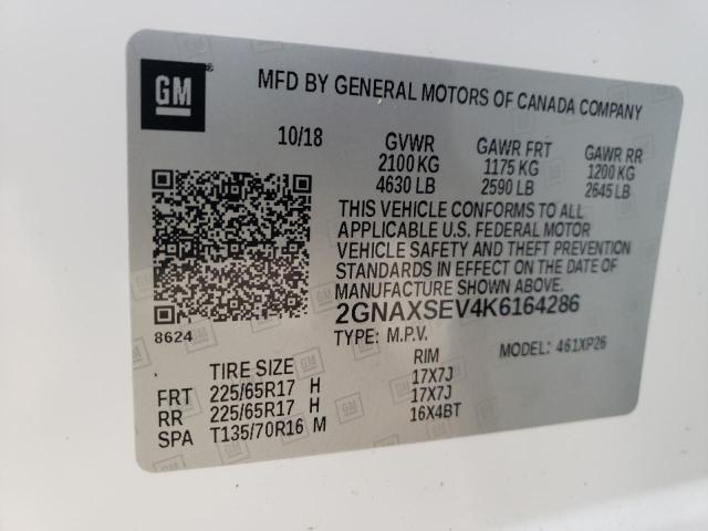 2GNAXSEV4K6164286 | 2019 CHEVROLET EQUINOX LS