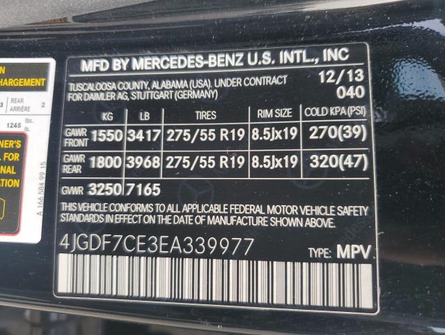 VIN 4JGDF7CE3EA339977 2014 Mercedes-Benz GL-Class, ... no.14