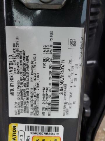 2017 LINCOLN MKZ BLACK 3LN6L5GC7HR605719