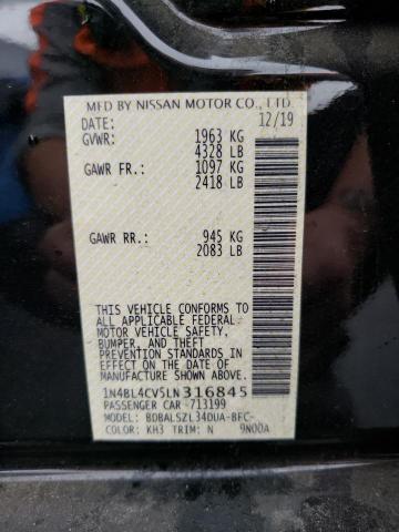 1N4BL4CV5LN316845 | 2020 NISSAN ALTIMA SR