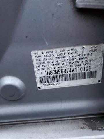 1HGCM56874A110105 2004 Honda Accord Ex