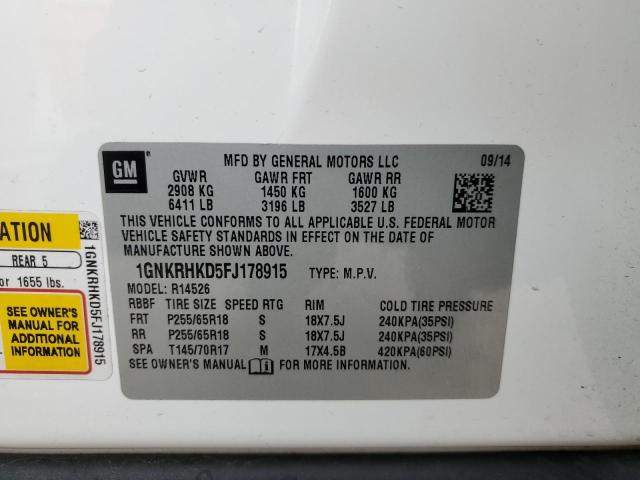 2015 CHEVROLET TRAVERSE L - 1GNKRHKD5FJ178915
