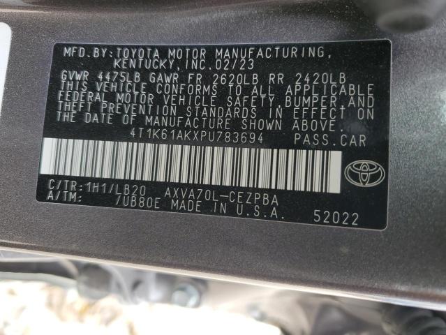 4T1K61AKXPU783694 | 2023 TOYOTA CAMRY XSE