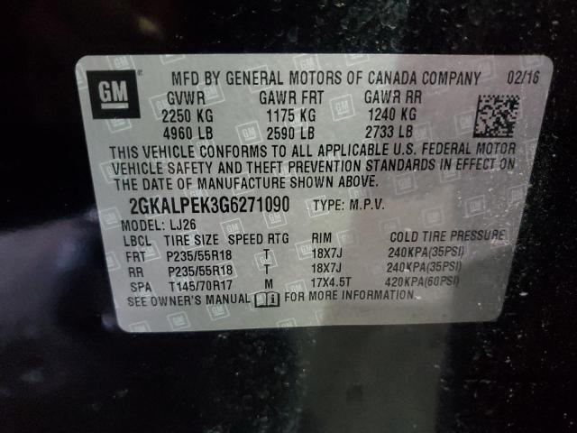 2GKALPEK3G6271090 | 2016 GMC TERRAIN SL