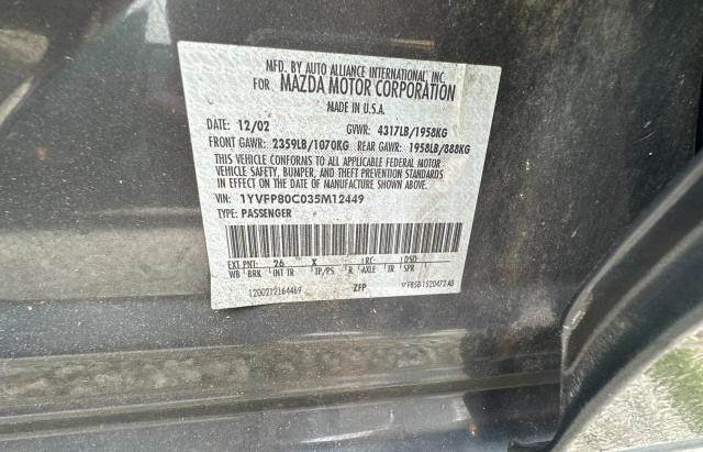 2003 Mazda 6 I VIN: 1YVFP80C035M12449 Lot: 81175753