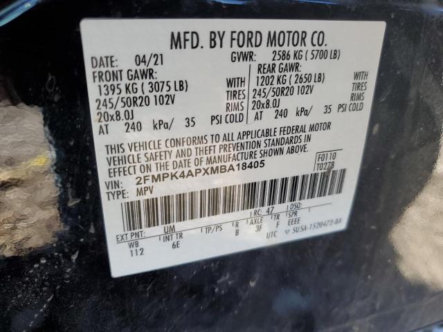 2FMPK4APXMBA18405 2021 FORD EDGE, photo no. 13