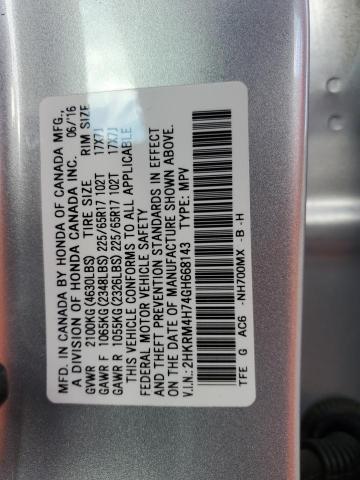 2HKRM4H74GH668143 | 2016 HONDA CR-V EXL