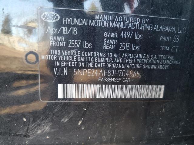 5NPE24AF8JH704865 | 2018 HYUNDAI SONATA SE