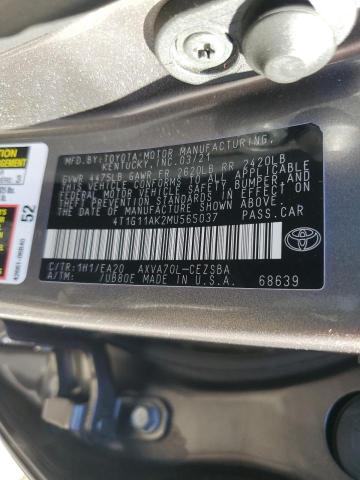 4T1G11AK2MU565037 | 2021 TOYOTA CAMRY SE