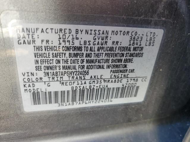 3N1AB7AP6HY224056 | 2017 NISSAN SENTRA S