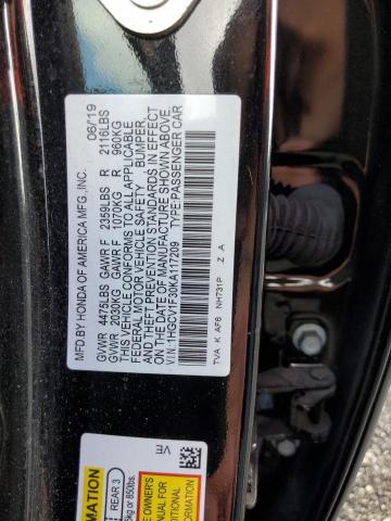 1HGCV1F30KA117209 | 2019 HONDA ACCORD SPO