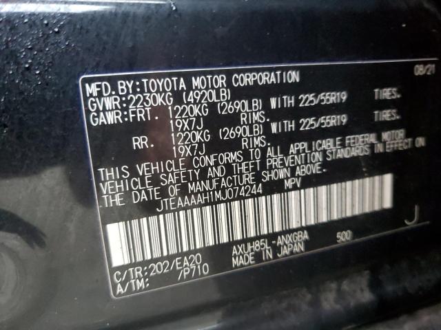 JTEAAAAH1MJ074244 | 2021 TOYOTA VENZA LE