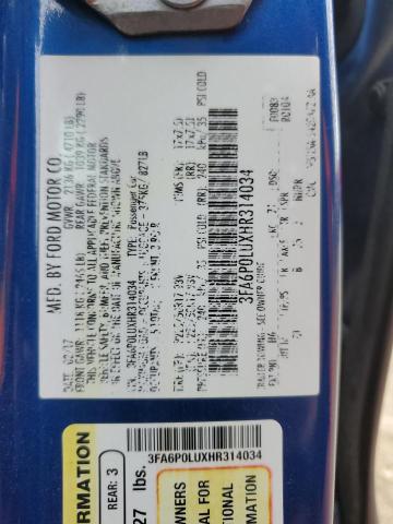 3FA6P0LUXHR314034 | 2017 FORD FUSION SE