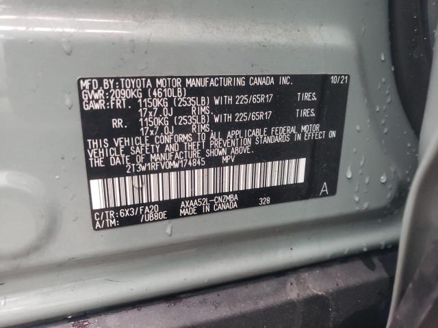 2T3W1RFV0MW174845 | 2021 TOYOTA RAV4 XLE