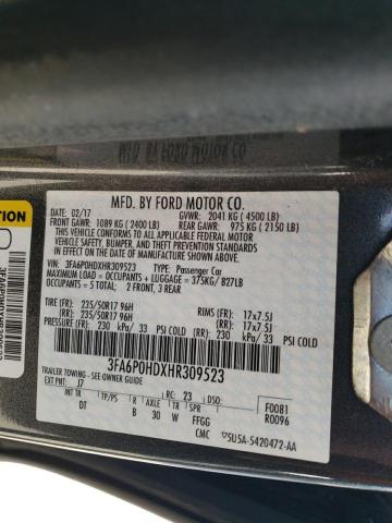 2017 Ford Fusion Se 1.5L(VIN: 3FA6P0HDXHR309523