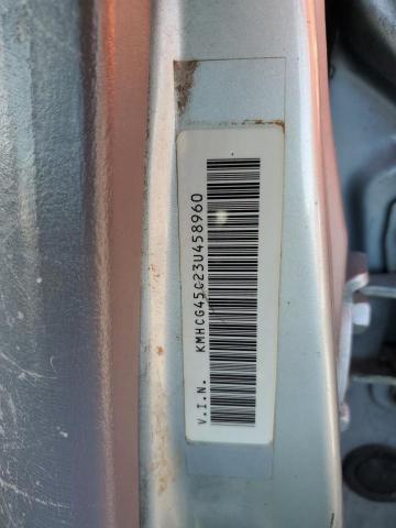 2003 Hyundai Accent Gl VIN: KMHCG45C23U458960 Lot: 79654223