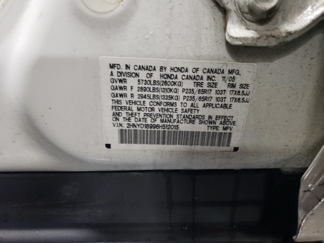 2HNYD18996H512015 2006 Acura Mdx Touring