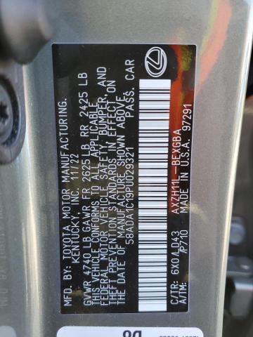 58ADA1C19PU029321 | 2023 LEXUS ES 300H BA