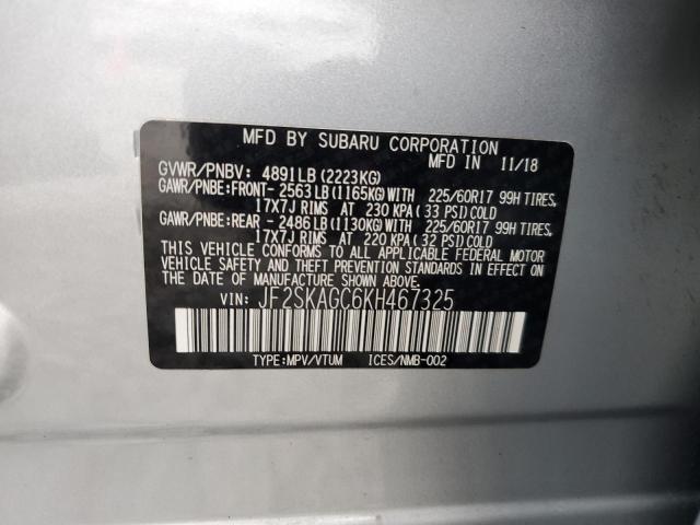 2019 SUBARU FORESTER P - JF2SKAGC6KH467325