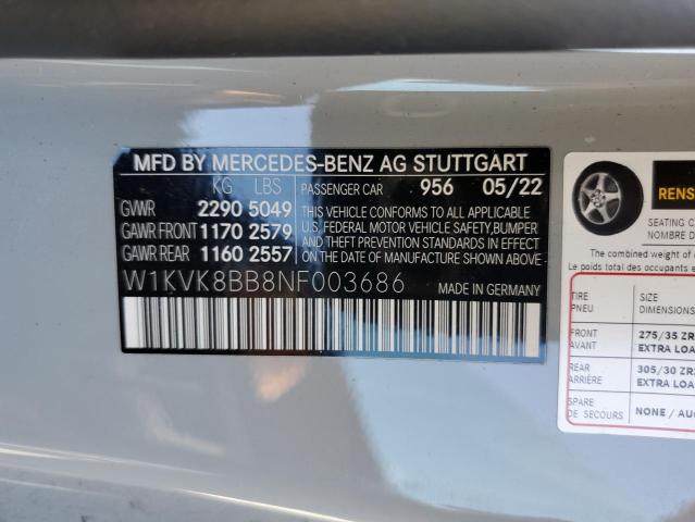 2022 MERCEDES-BENZ SL 63 AMG - W1KVK8BB8NF003686