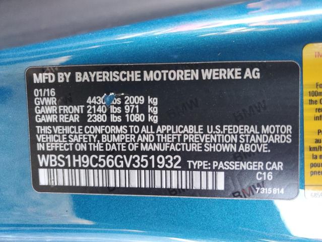 VIN WBS1H9C56GV351932 2016 BMW M2 no.13