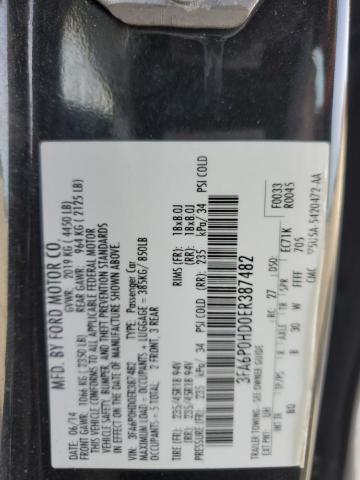 3FA6P0HD0ER387482 | 2014 FORD FUSION SE