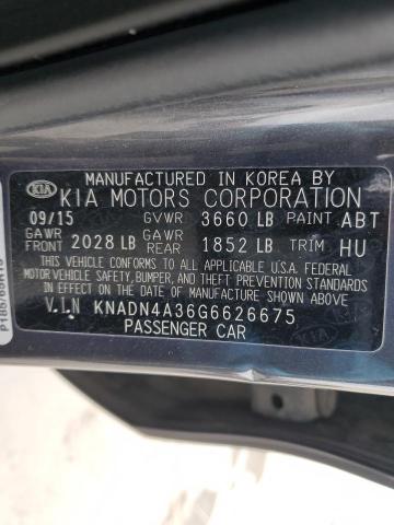 KNADN4A36G6626675 | 2016 KIA RIO EX