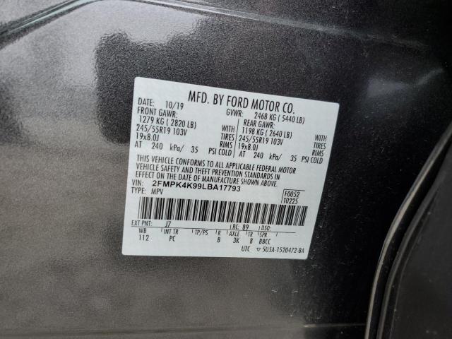 2FMPK4K99LBA17793 2020 FORD EDGE, photo no. 12