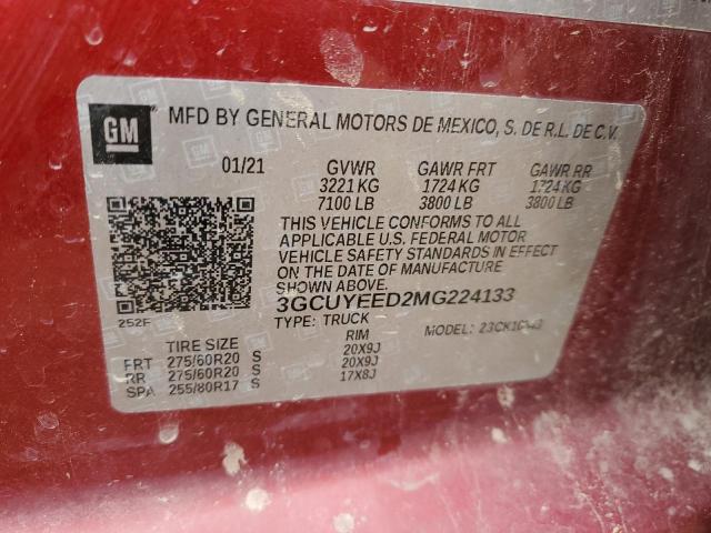 3GCUYEED2MG224133 | 2021 CHEVROLET SILVERADO