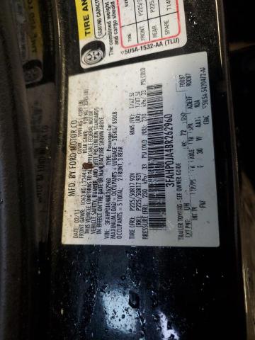 2011 Ford Fusion Sel VIN: 3FAHP0JA4BR262960 Lot: 81706263