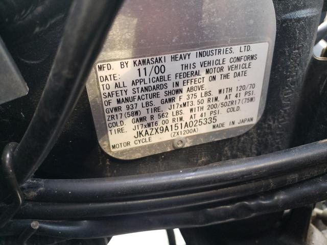 2001 KAWASAKI ZX1200 A1 - JKAZX9A151A025335