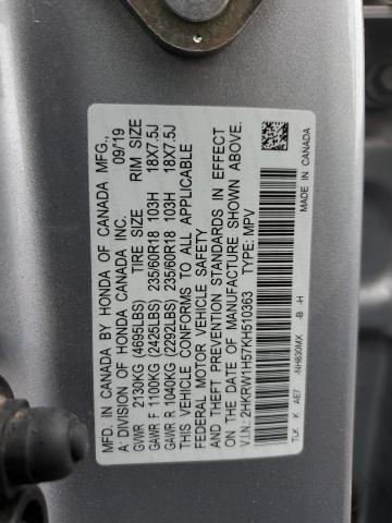 2HKRW1H57KH510363 | 2019 HONDA CR-V EX