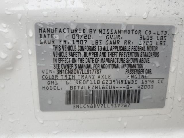 3N1CN8DV7LL917787 | 2020 NISSAN VERSA S