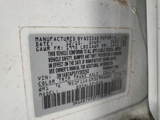 3N1AB7AP5FY383292 | 2015 NISSAN SENTRA S